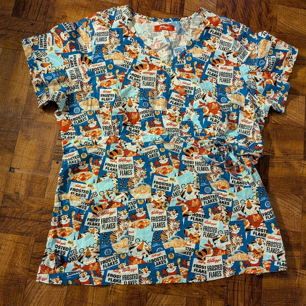 Kellogg's Frosted Flakes Tony the Tiger Retro Scrub Top Women's 3X